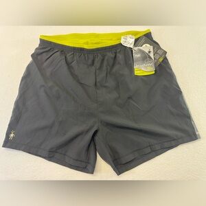 Smartwool Men's L Charcoal and Neon green  Athletic running hiking Shorts